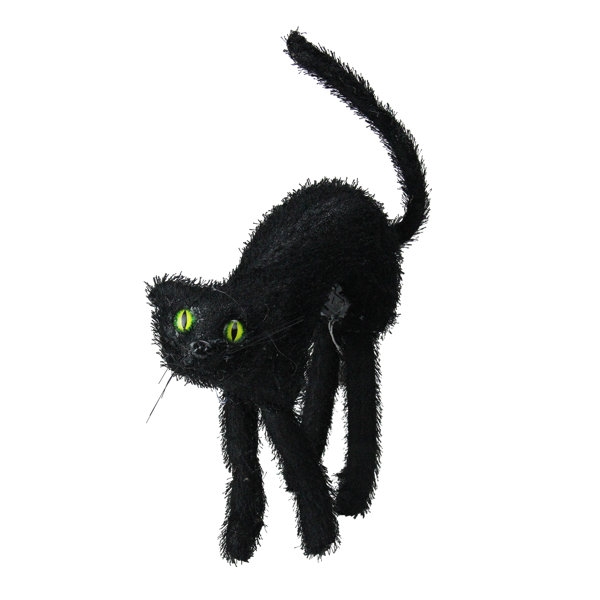 Northlight 17" Scary Black Cat with Lighted Eyes Halloween Decoration
